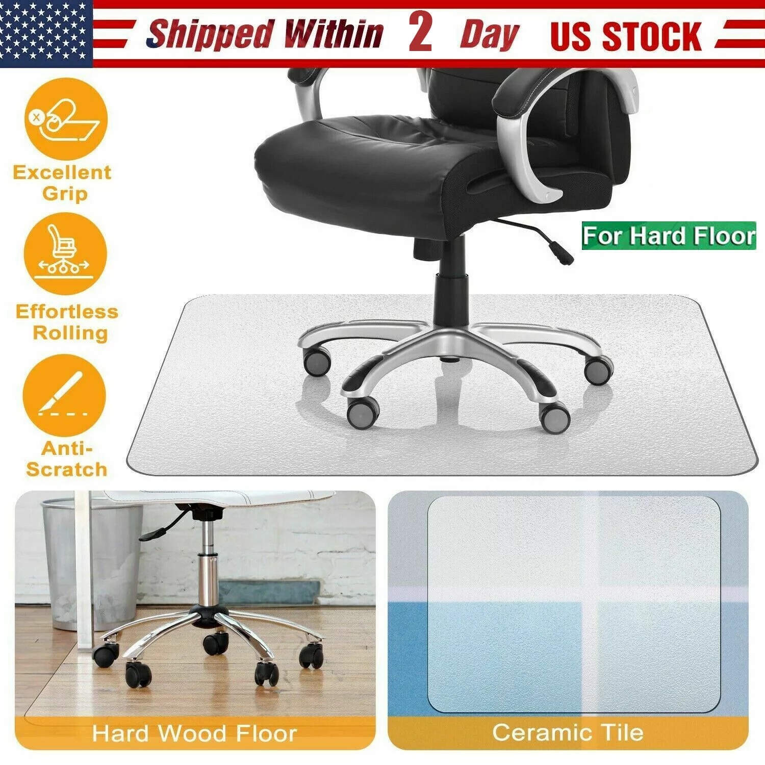 Hot Item Home Office Chair Mat For Carpet Floor Protection Under Executive Computer Desk 48