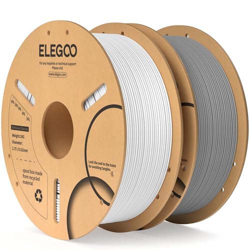 ELEGOO PLA Filament 1.75mm Black 4KG, 3D Printer Filament Bulk Dimensional Accuracy +/- 0.02mm, 4 Pack 1kg Cardboard Spool(2.2lbs) 3D Printing Filament Fits for Most FDM 3D Printers