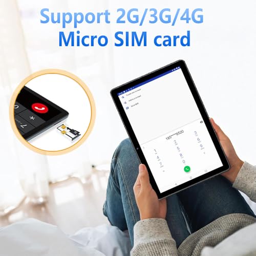 10.1 Inch Android 13 Tablet with SIM Card Slot 4G LTE Calling,12GB+512GB, 8000mAh Battery, Dual Camera, Bluetooth/WiFi, Bundle with Case, Keyboard, Mouse & Stylus (Pink)