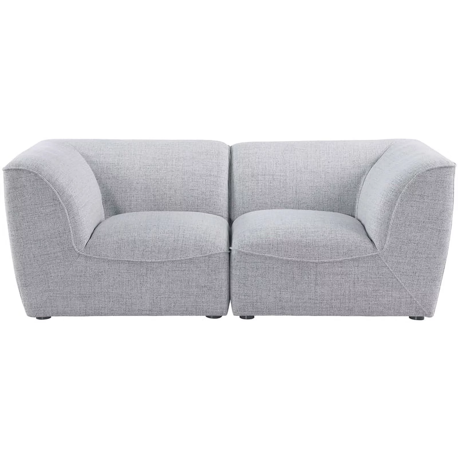 Meridian Furniture Miramar Grey Durable Linen Textured Modular Sofa