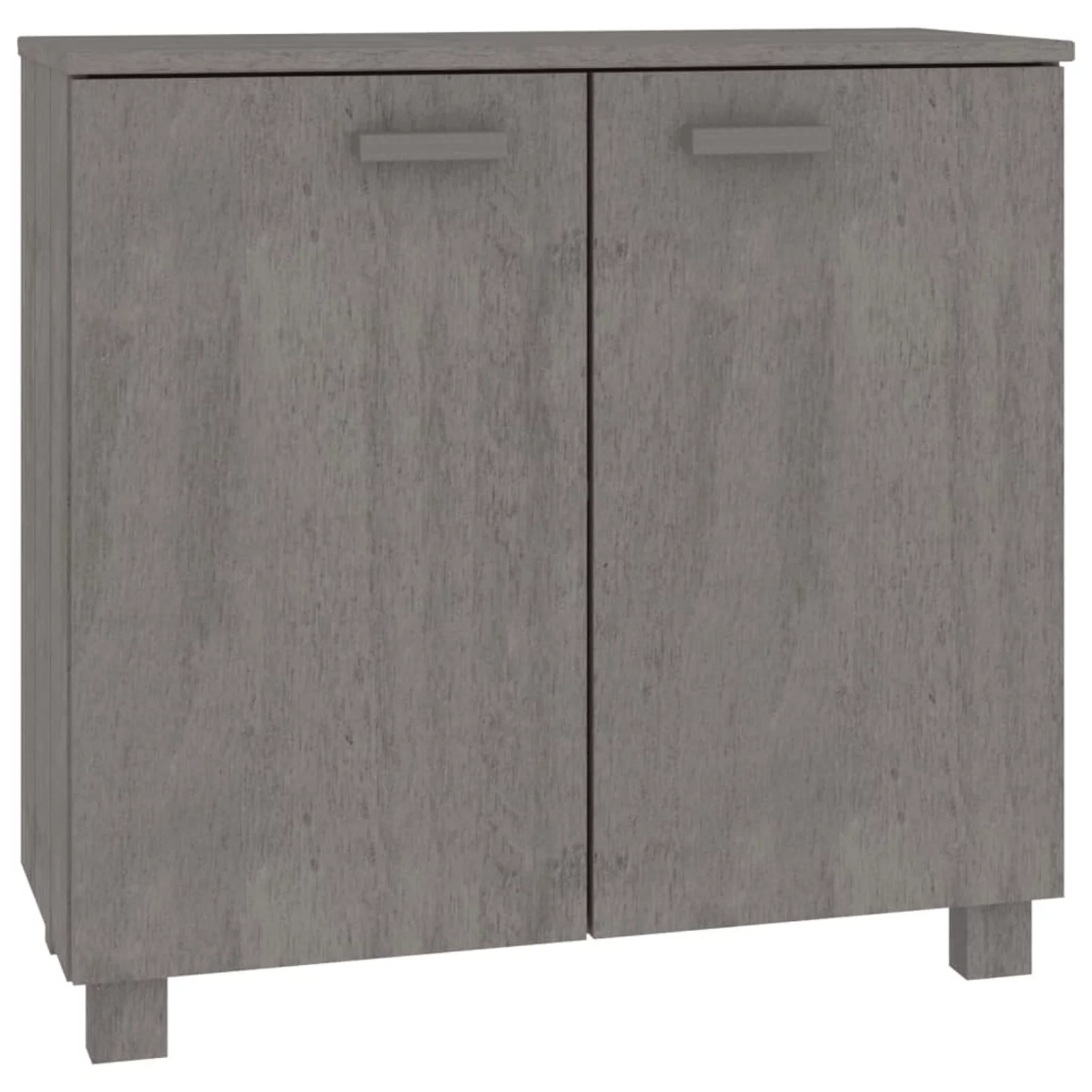 Dcenta Wooden Sideboard with 2 Doors, Pine Wood Side Storage Cabinet for Living Room, Bedroom, Bathroom, Home Furniture 33.5 x 13.8 x 31.5 Inches (W x D x H) (Light Gray)