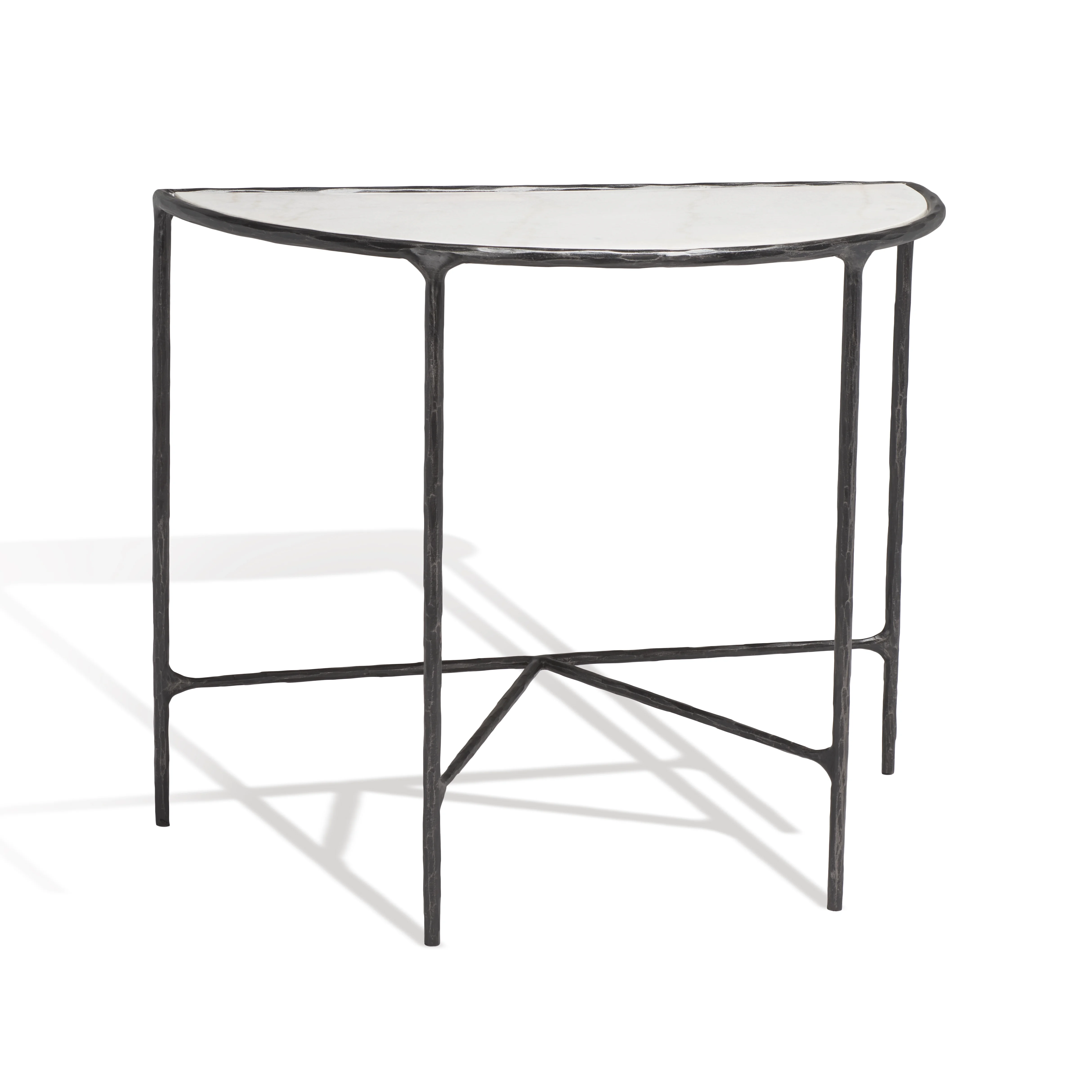SAFAVIEH Couture Jessa Glam Metal Console Table, Black/White
