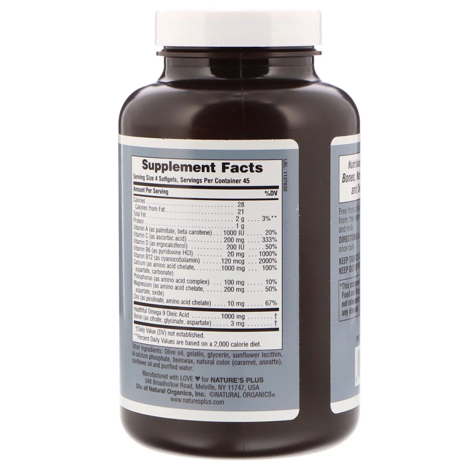 Nature's Plus Bone Power with Boron, 180 Softgels