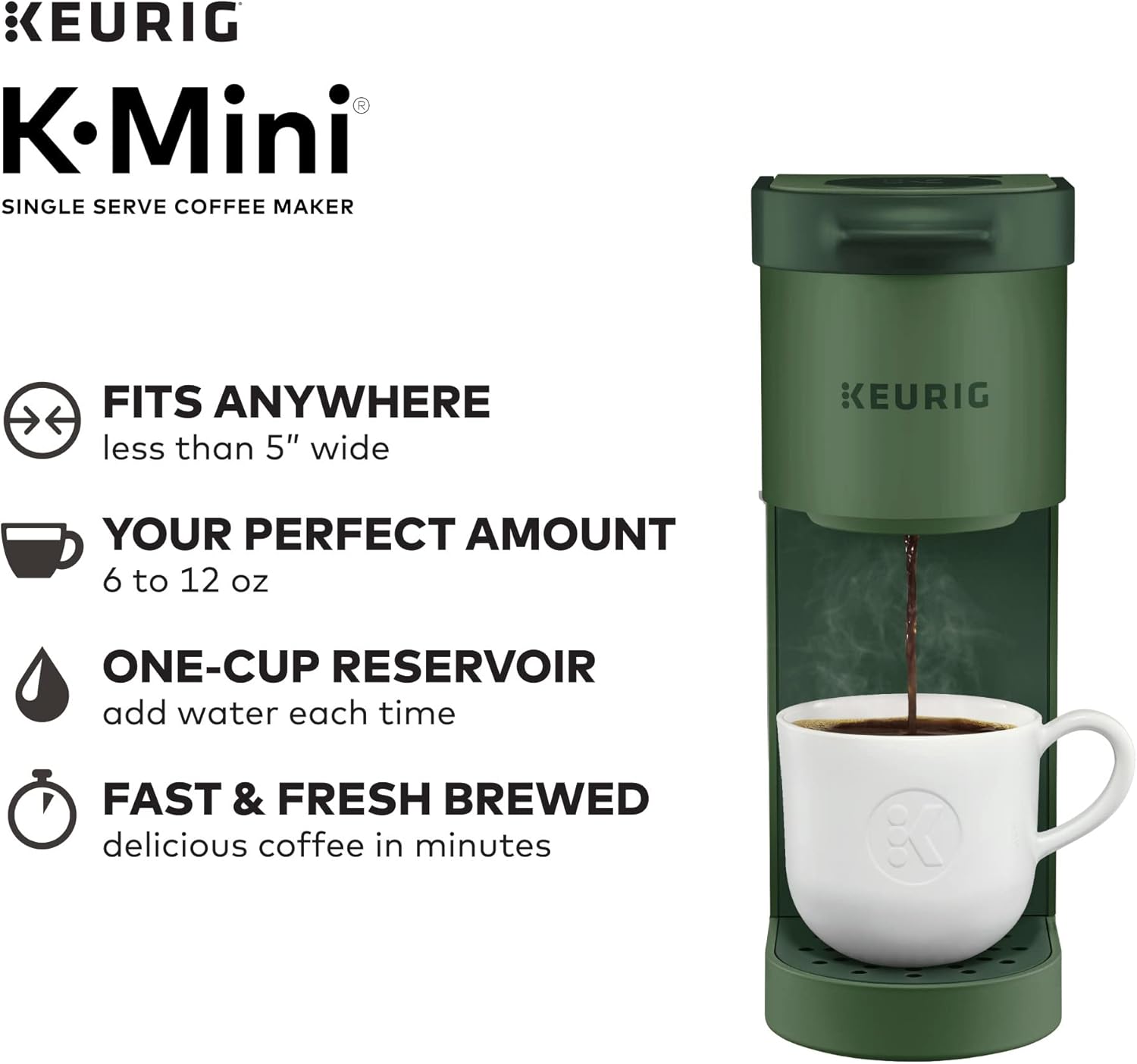 Keurig K-Mini Single Serve Coffee Maker, Evergreen & K-Mini Single Serve Coffee Maker, Oasis