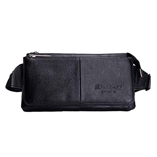 Vintage Leather Fanny Pack Waist Bag for Men Women Travel Hiking Running Hip Bum Belt Slim Cell Phone Purse Wallet Pouch Coffee