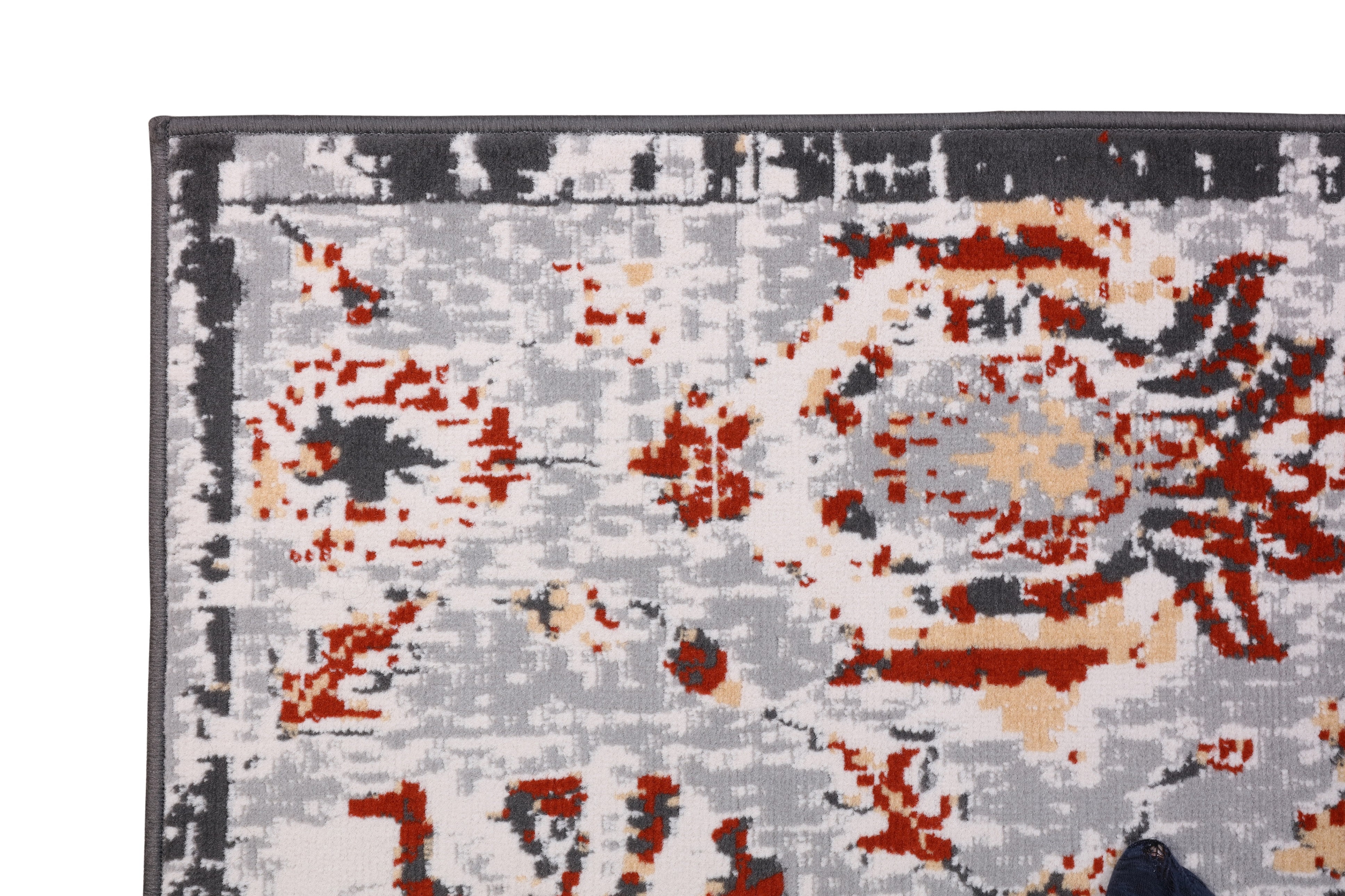 Furnish My Place Abstract Area Rug - 3 ft. 5 in. x 5 ft. 6 in., Dark Grey, Floor Rug with Rustic Print