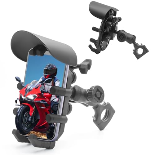 Motorcycle Phone Mount Holder - Sun Proof&Rain Proof&Vibration Proof&Anti Theft Phone Metal Stand Is Suitable For Installing 4.7-7 Inch Phones On Motorcycles, Bicycles, Scooters, And ATV Stands.