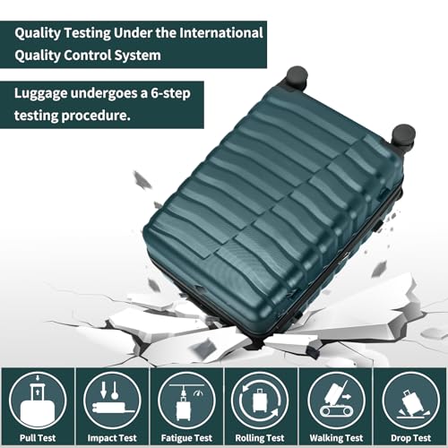 Lightweight Luggage with Spinner Wheels & YKK Zipper, 3-Piece Travel Suitcase ABS+PC Hardshell Luggage Set with TSA Lock, Light Avocado Green (20+24+28 inch)