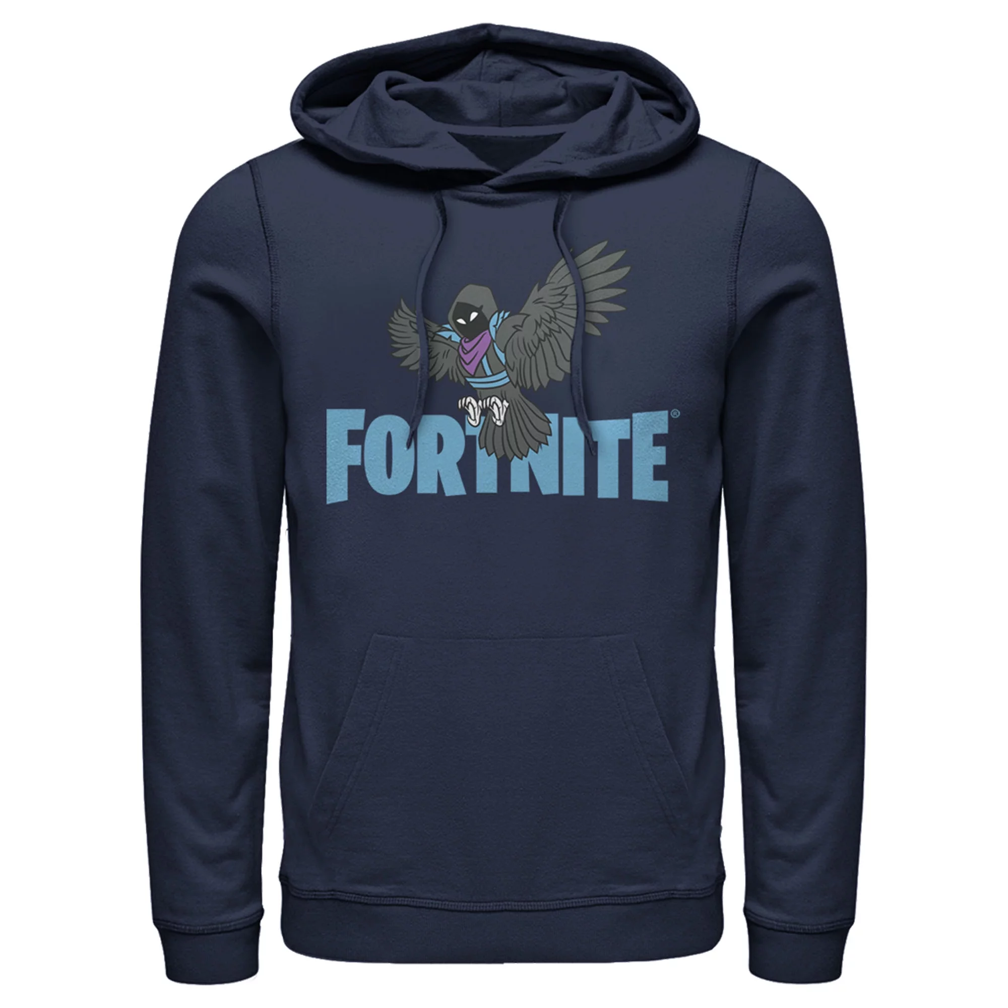 Men's Fortnite Raven Logo  Pull Over Hoodie Navy Blue Medium