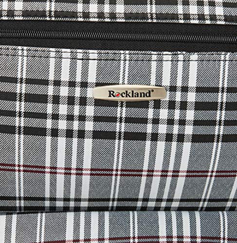 Rockland Fashion Softside Upright Luggage Set, Expandable, Kensington, Black and White, 2-Piece(14/19)