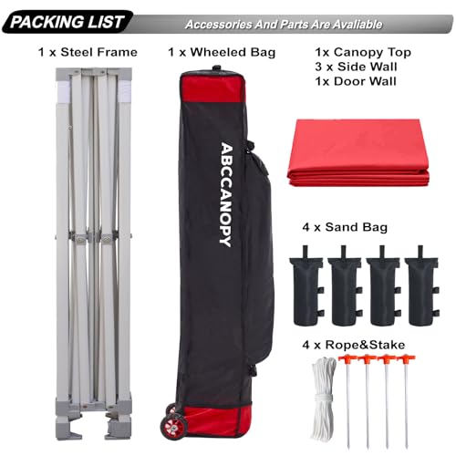 ABCCANOPY Easy Pop Up Canopy Tent with Sidewalls 10x10 Commercial -Series, White