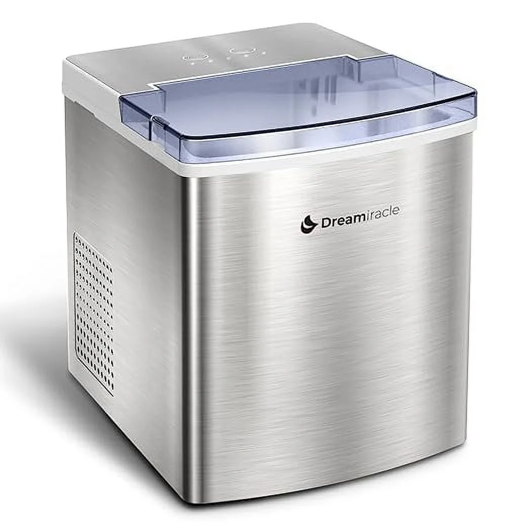 Open Box Dreamiracle Ice Maker Machine for Countertop, Dreamiracle Ice Cubes - SILVER