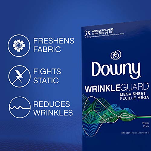 Downy WrinkleGuard Dryer Sheets, Fresh, 150 count