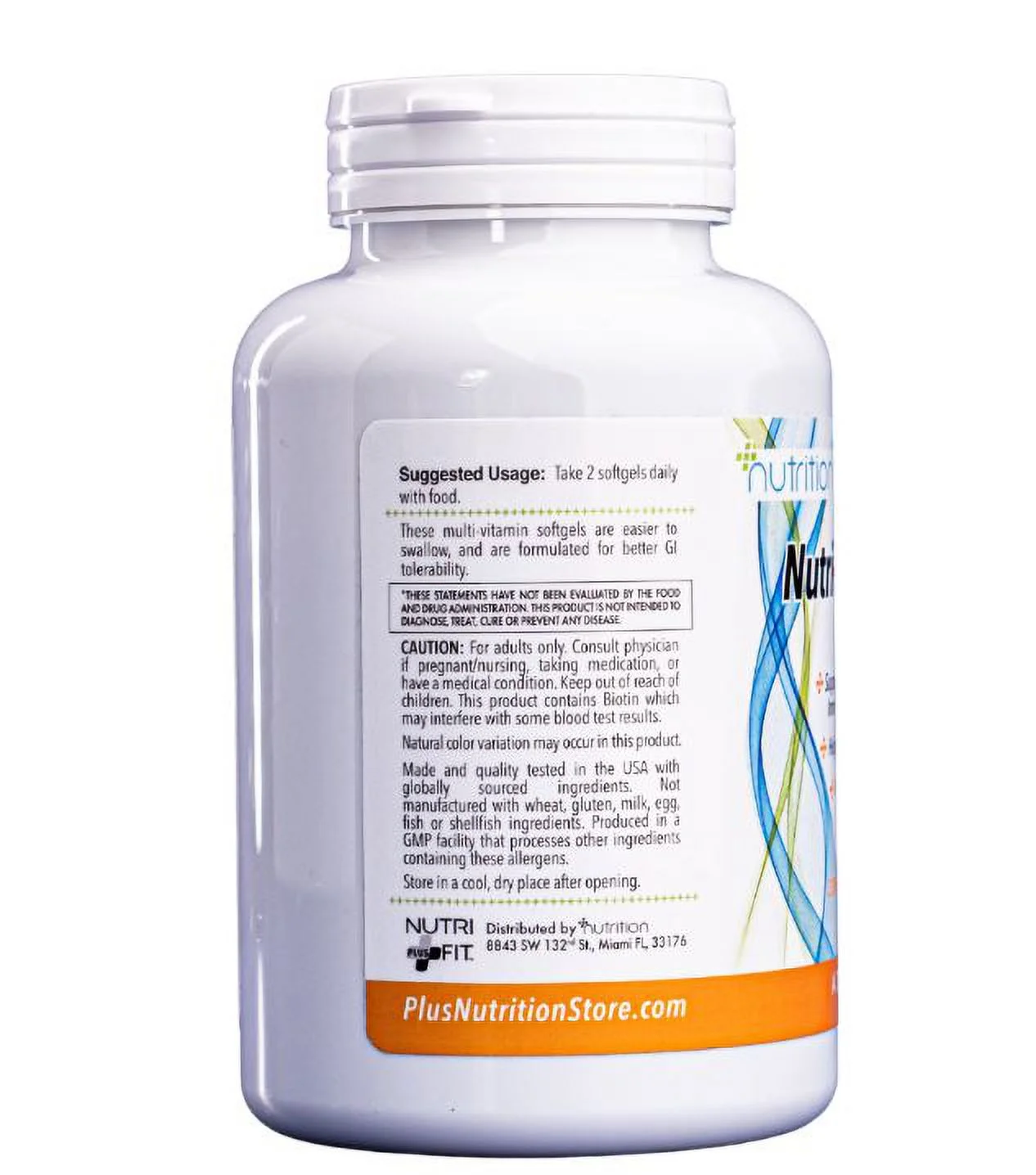 Nutri Plus Fit Men's Multivitamin with Saw Palmetto, Plant Sterols, Lycopene & CoQ10, 90 Softgels