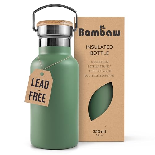 Bambaw 32 oz Water Bottle | Insulated Water Bottles | Water Bottle Stainless Steel | Insulated Travel Water Bottle | Insulated Water Bottle | Stainless Steel Water Bottles | 1 Liter Water Bottles