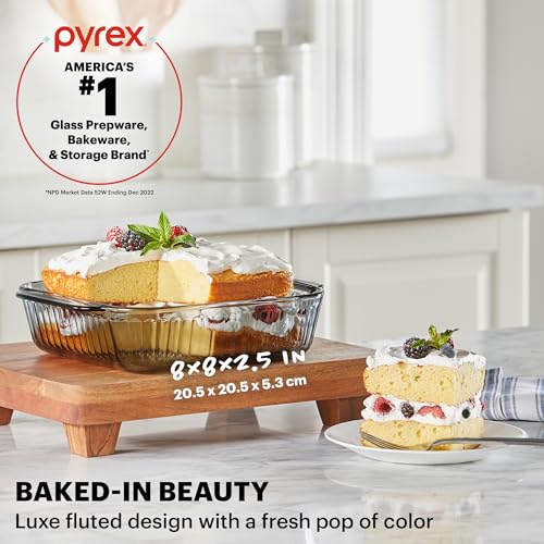 Pyrex Colors (2-Pack, Full Set) Tinted Glass Baking Dish with BPA-Free Lid, Oblong Bakeware Glass Pan For Casserole & Lasagna, Dishwasher, Freezer, Microwave and Pre-Heated Oven Safe, Smoke