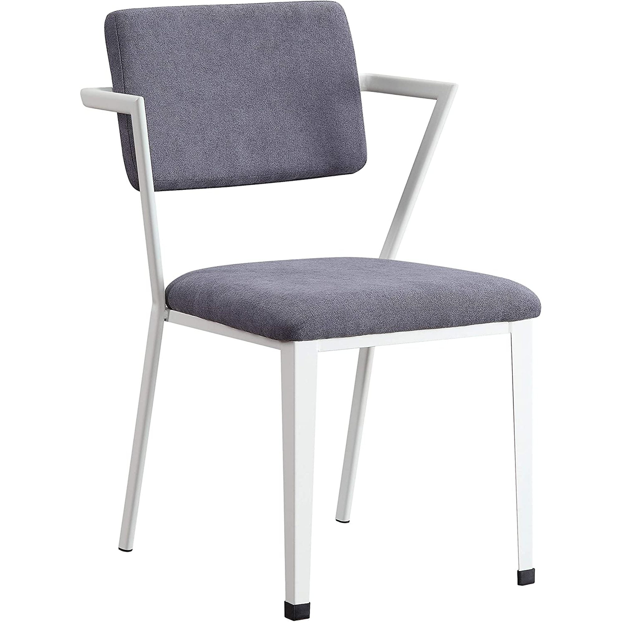 Miekor Furniture Cargo Chair, Gray Fabric & White