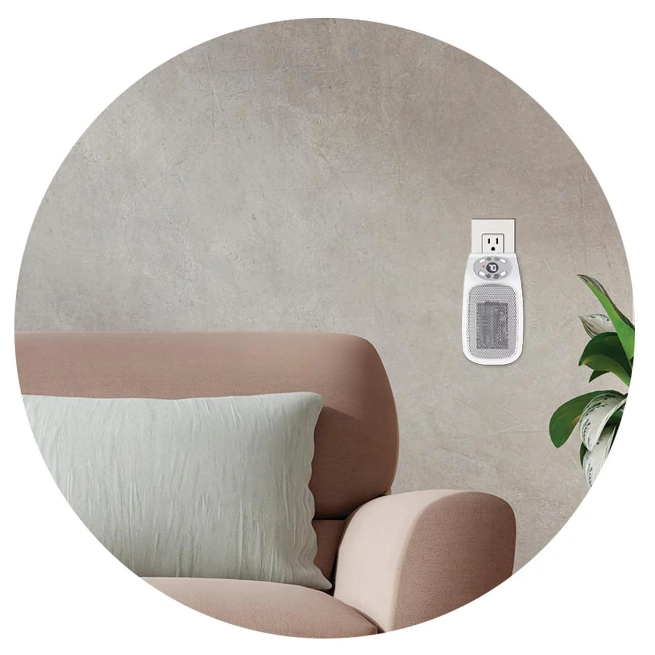 AIWA Outlet Plug-in Electric Space Heater, LCD Digital Screen, Up to 24 hour Timer