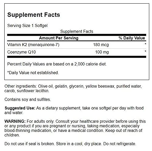 Swanson Ultra Coq10 + Vitamin K2 60 Sgels 3 Pack