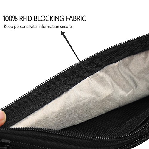 Ryaco Money Belt for Travel, Slim Passport Holder RFID Blocking Hidden Wallet Travel Essentials Pouch Women Men with Adjustable Strap Waist Bag to Protect Cash, Credit Cards and Travel Documents