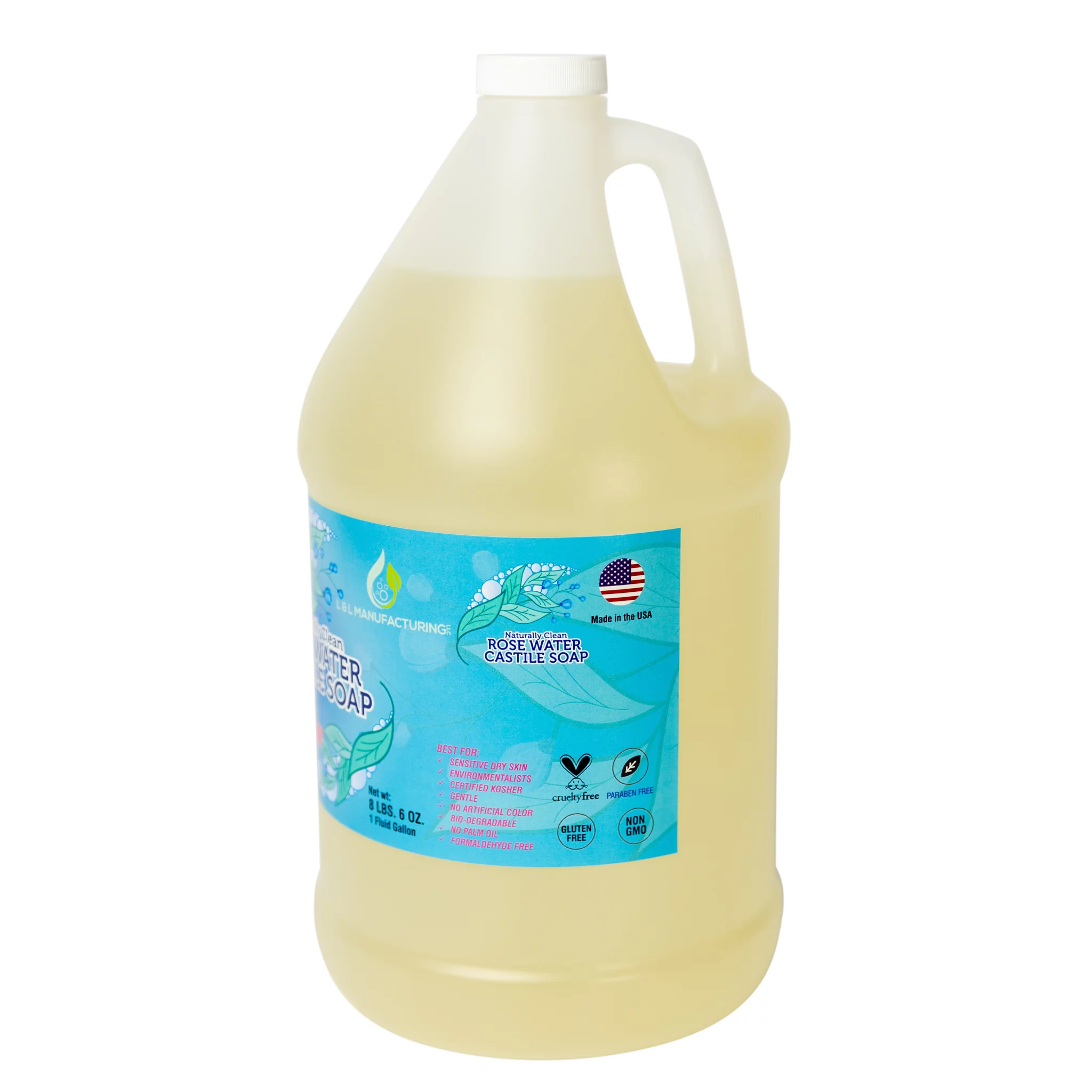 LandLSoap Rosewater Castile Liquid Soap 1 gallon