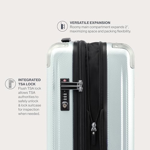 Travelpro Pathways 3 Hardside Expandable Luggage, 8 Spinner Wheels, Lightweight Hard Shell Suitcase, Carry On 21 Inch, Black Knight