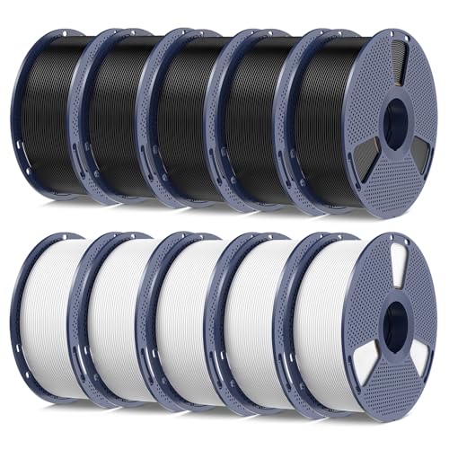 PETG Filament 1.75mm 2025 Upgrade Spool Compatible with Bambulab Refill Filament, 2kg(4.4lbs) SUNLU PETG 3D Printer Filament, 1.75mm Dimensional Accuracy +/- 0.02mm, Black+Black Bundle