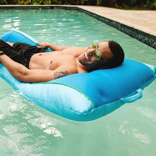 Big Joe Kona Hammock No Inflation Needed Pool Lounger with Headrest, Quick Draining Fabric, 4 feet Big
