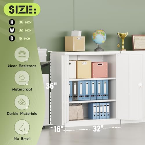 Incbruce 72” Metal Storage Cabinet, Garage Cabinets and Storage System with Doors and Shelves, Tall Lockable Tool Cabinet for Garage, Office, Home (Black)