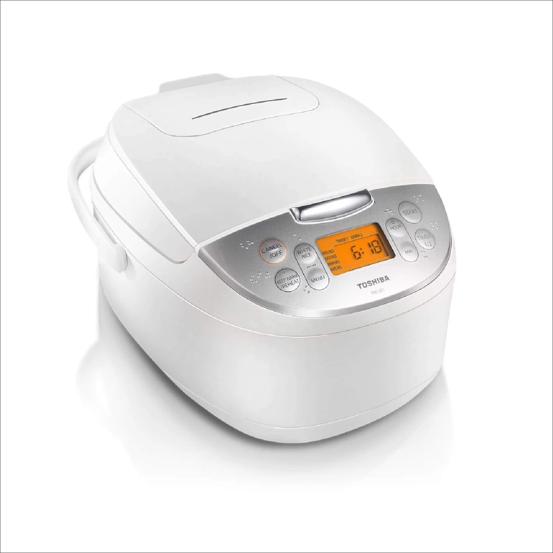 Toshiba TRCS01 Cooker 6 Cups Uncooked (3L) with Fuzzy Logic and One-Touch Cooking, Brown Rice, White Rice and Porridge