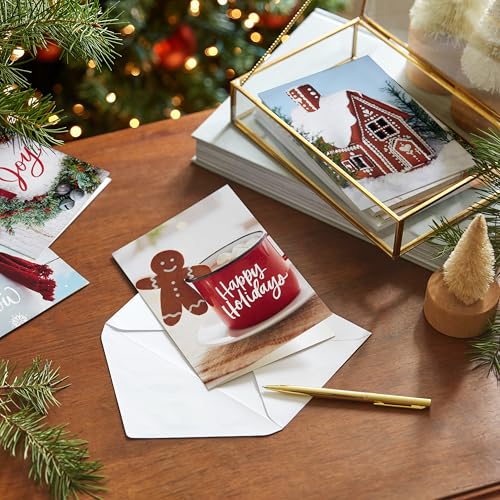 Hallmark Boxed Christmas Cards Assortment, Festive Foil (40 Cards and Envelopes)