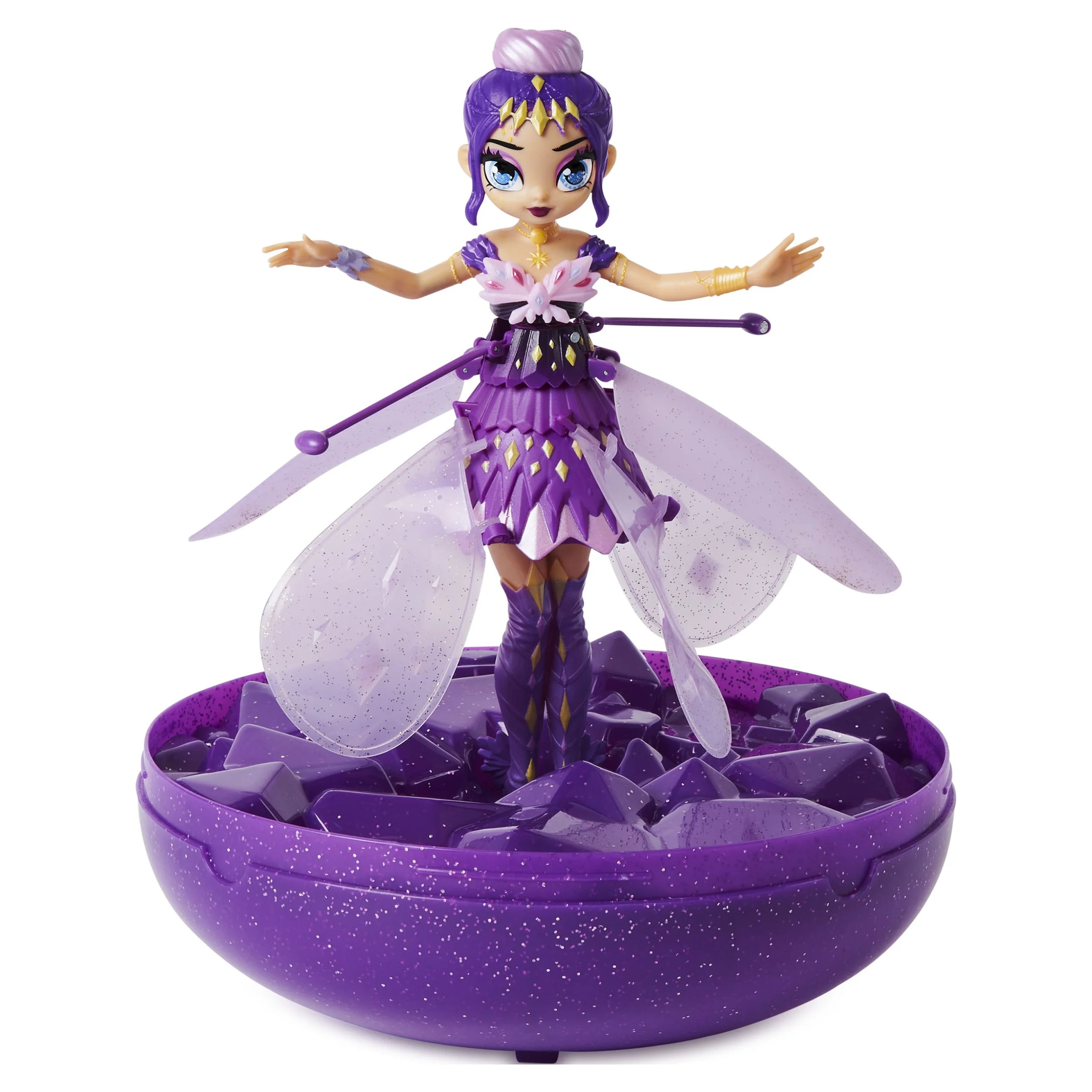 Hatchimals Pixies, Crystal Flyers Purple Magical Flying Pixie Toy, for Kids Aged 6 and up