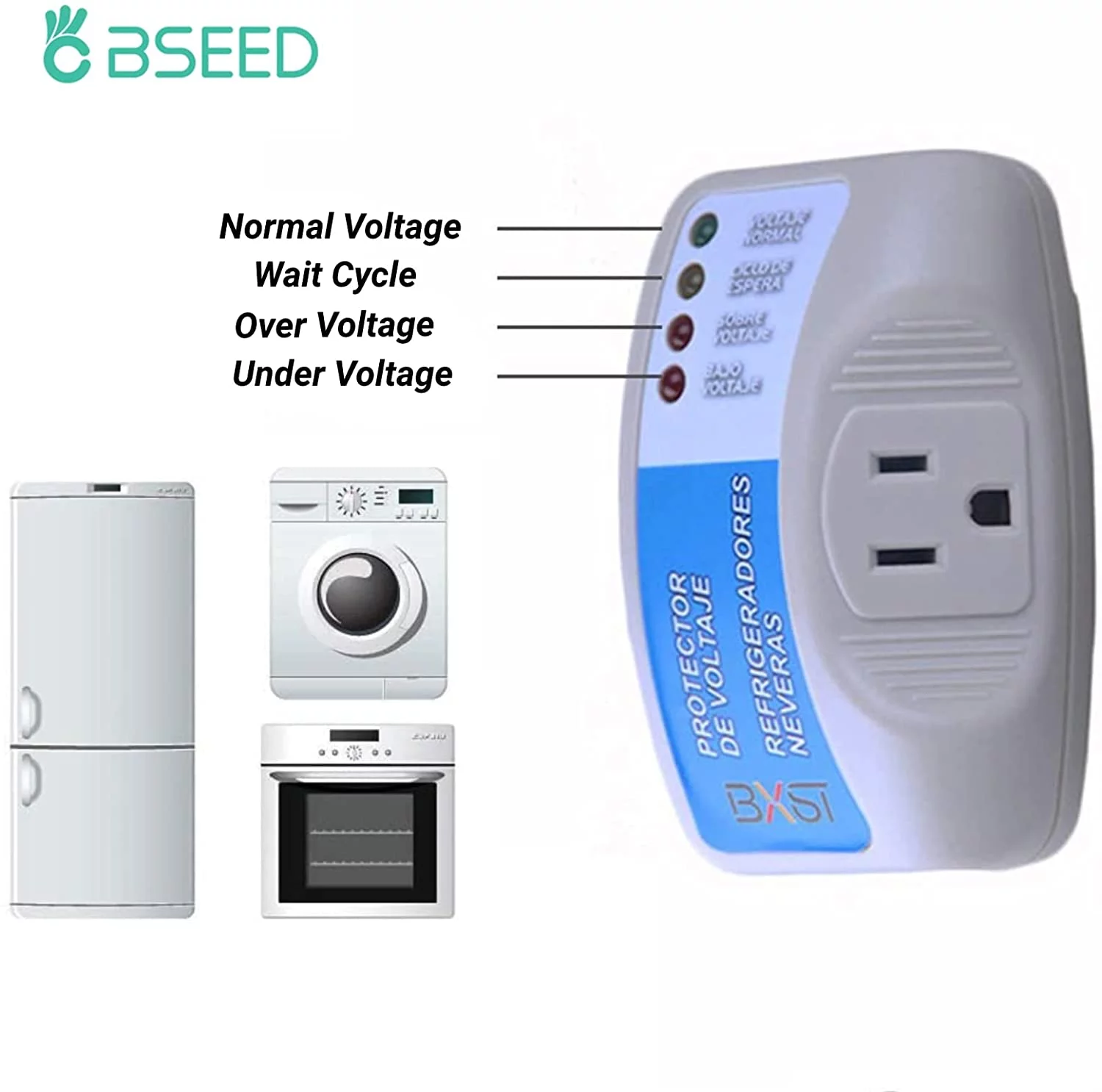 Voltage Protector, Single Outlet Surge Protector Plug in for Home Appliance Multi Function Plug with Protection