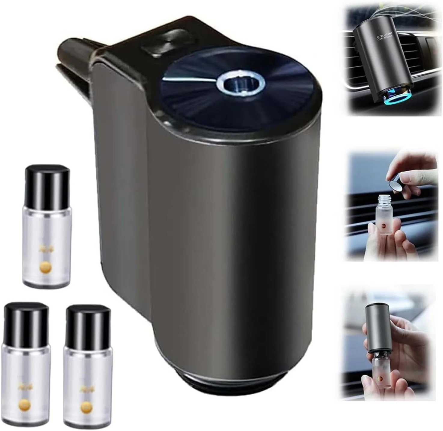 Smart Car Air Freshener with Three Adjustable, 2024 New Intelligent Car Aroma, Smart Car Aromatherapy Diffuser,Ultrasonic Atomizer (Goddess Fragrance)