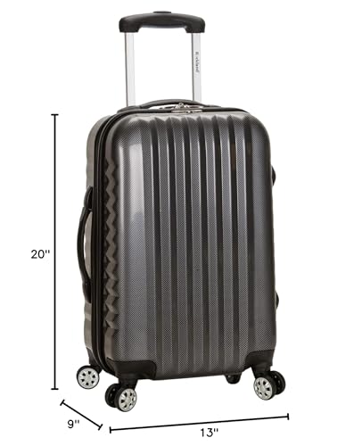 Rockland Melbourne Hardside Expandable Luggage with Spinner Wheels, 2TONENAVY, 2 Piece (20/28)