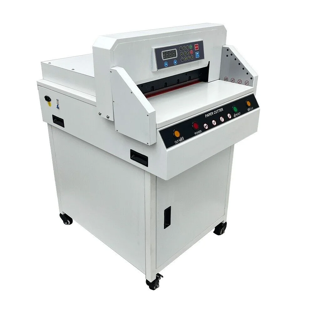 PreAsion Electric Heavy Paper Cutter 17.7''/45cm CNC Paper Cutting Machine Double Key Cutting 110V