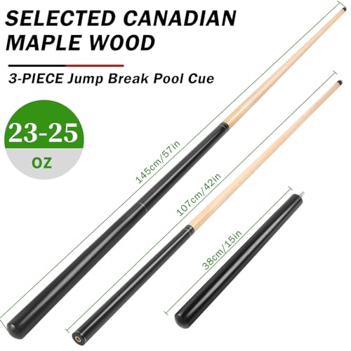 Jump Break Stick Cue, Heavy Hitter Jump Break Cue,2/3 Piece Pool Stick 21~25oz