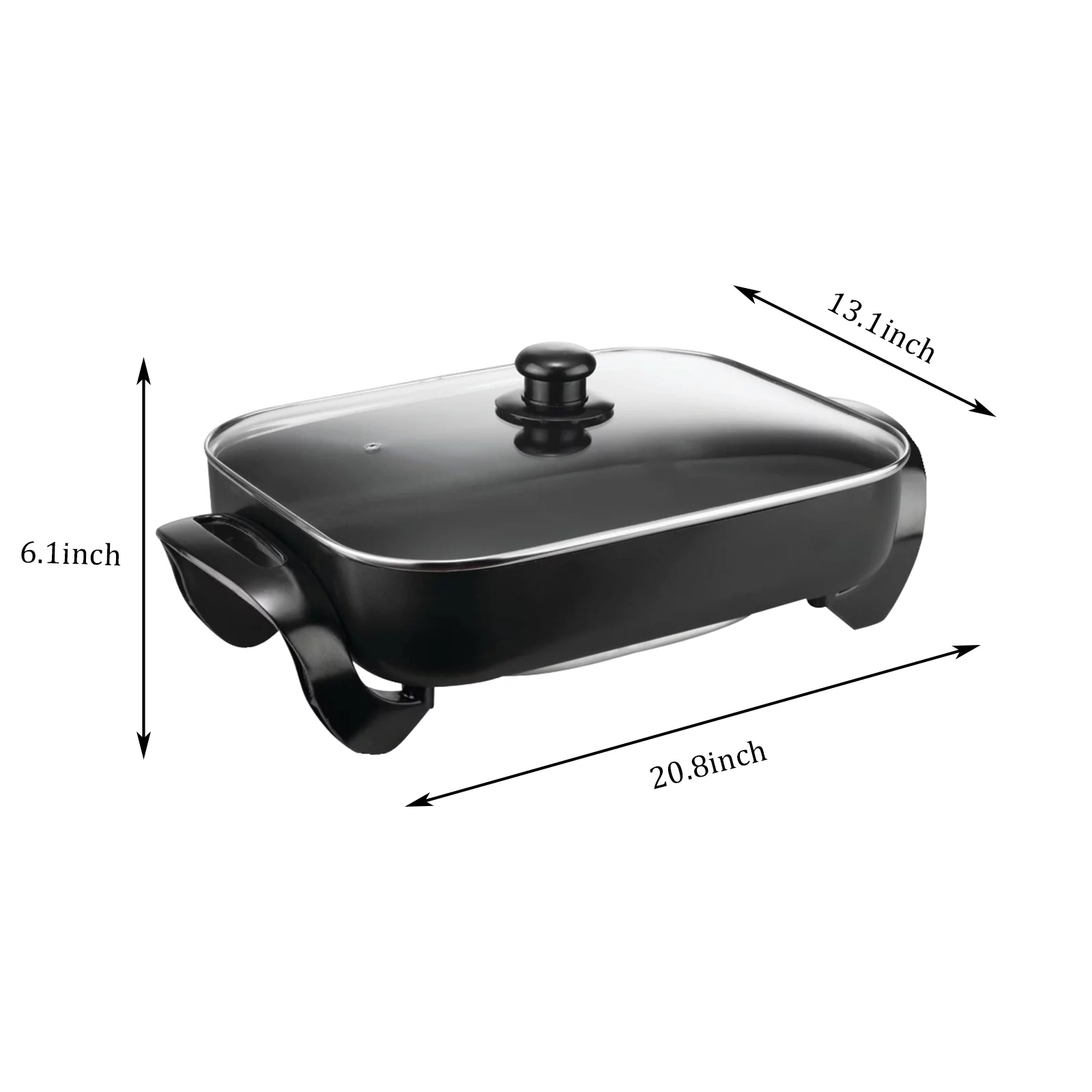 Large Capacity Nonstick Electric Skillet - Serves 4 to 6 People (16 inch)