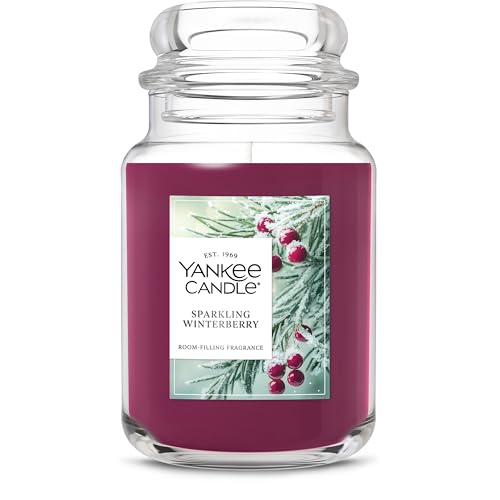 Yankee Candle Sparkling Cinnamon, Christmas Scented Candle, 22oz Large Jar with up to 150 Hour Burn Time, Giftable