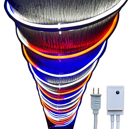 Russell Decor 30ft Red White Blue LED Neon Rope for 4th July Patriotic Memorial Day Patio Deck Waterproof SMD Tube Lights with Controller