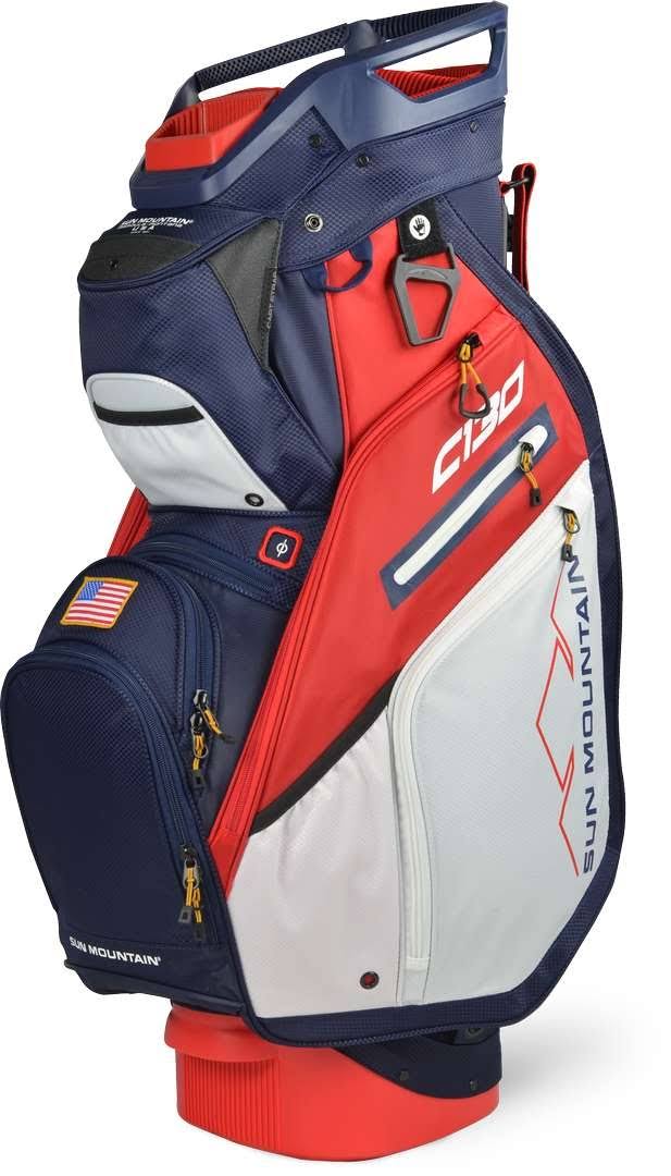 Sun Mountain C-130 Cart Bag - Black/Charcoal/White/Red