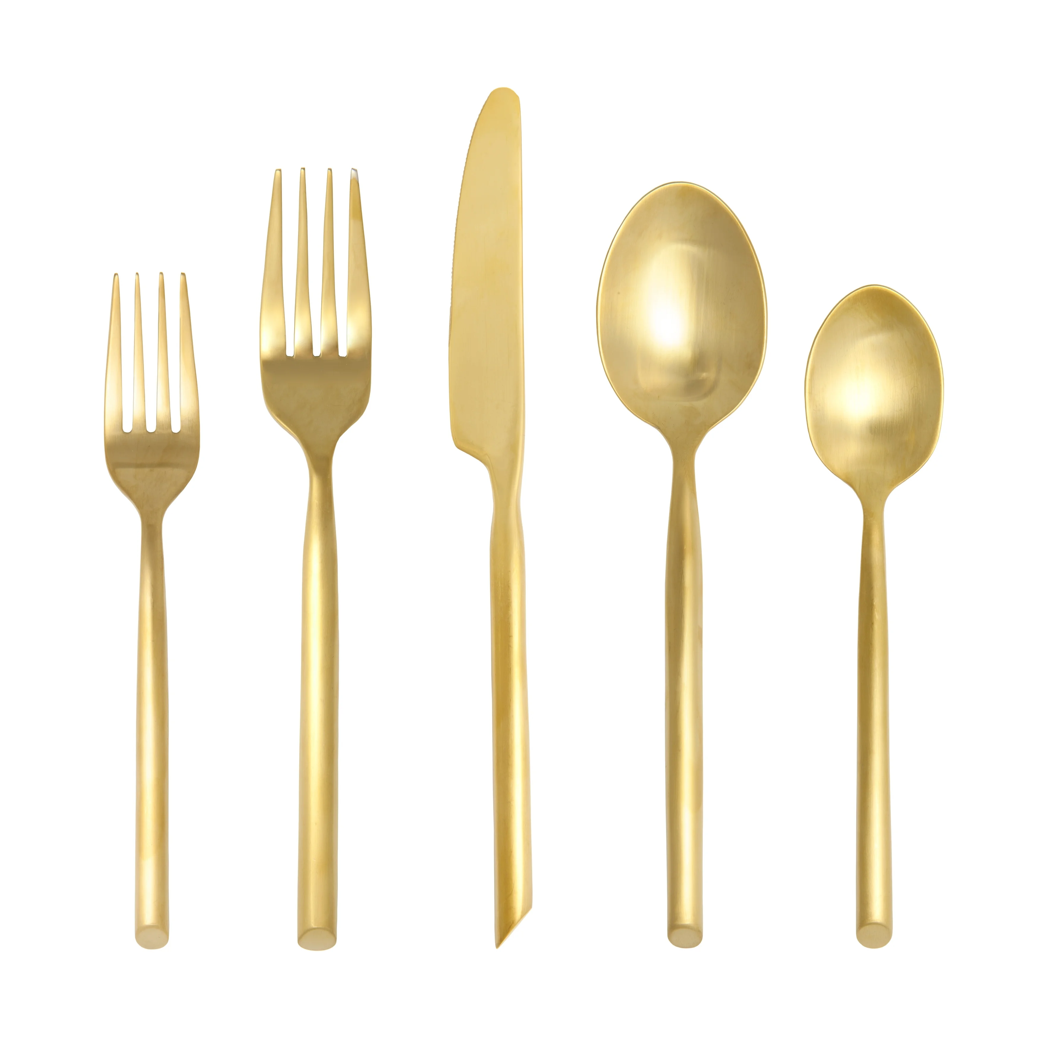Fortessa  Capri 18/10 Stainless Steel Flatware 20 Piece Set - Gold - Service for 4