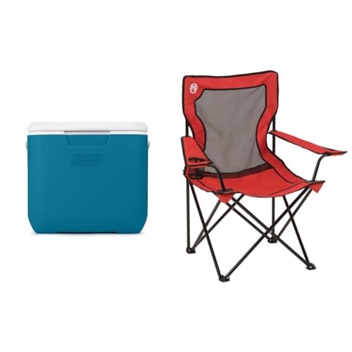 Coleman Chiller 30qt Insulated Portable Cooler with Ice Retention & Large Carry Handle, Made in USA, Great for Camping, Tailgating, Parties, Sports, Concerts & More