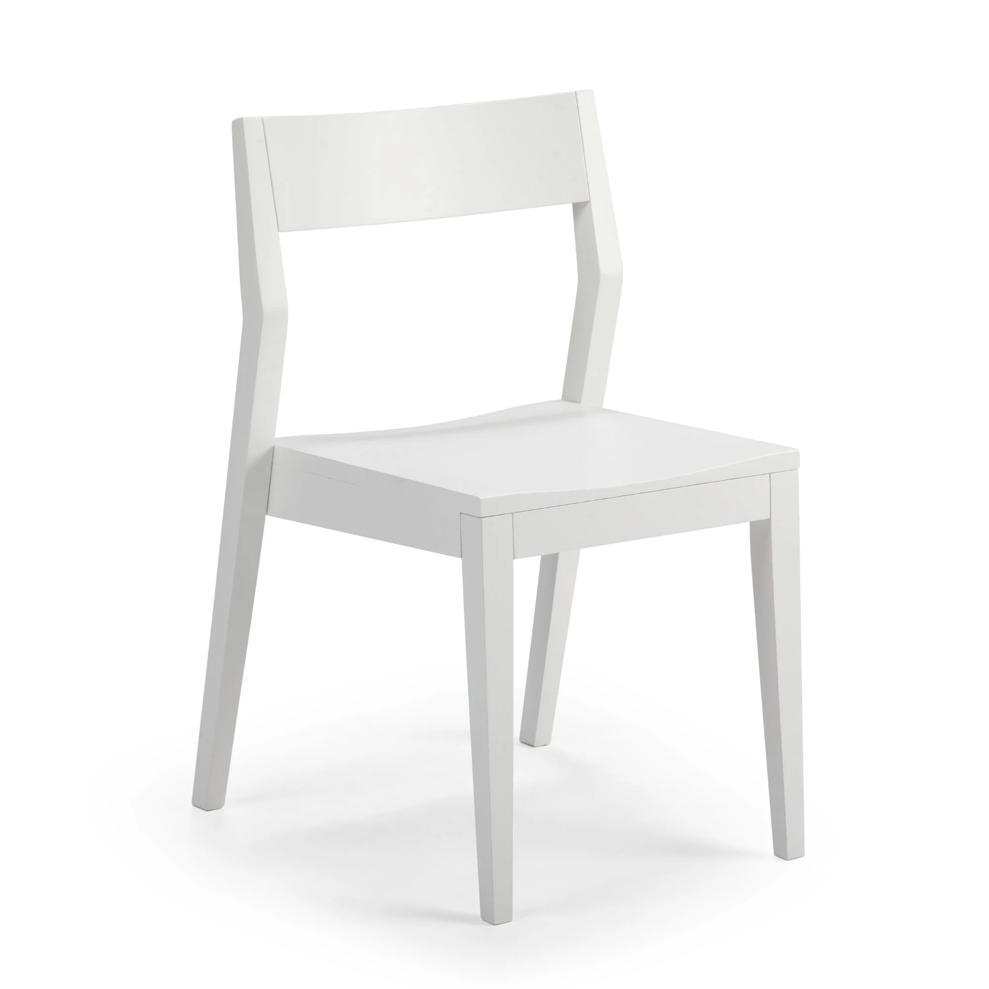 Plank+Beam Modern Dining Chair, Wooden Kitchen Chair, Solid Wood Chair for Office, White