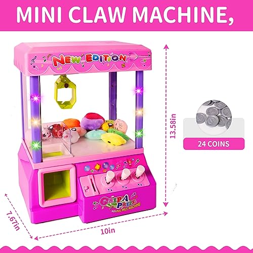 Yasola Claw Machine for Kids,Mini Vending Machines, Arcade Candy Claw Game Prizes Grabber Toy for Home,Prize Dispenser Toys for Girls with Lights Sound