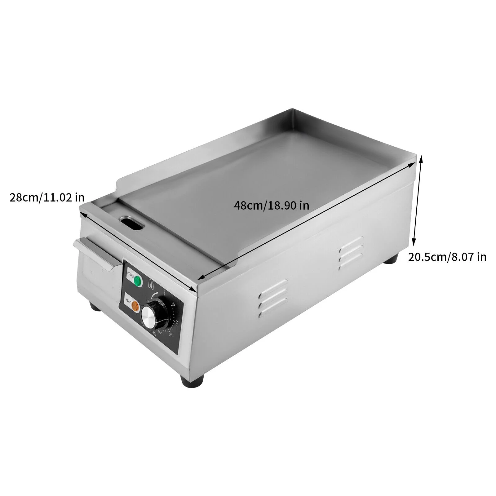 Commercial Electric Flat Top Grill Hot Plate Grill Countertop BBQ Griddle 1300W