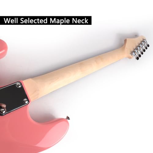 39 Inch Electric Guitar Phoenix Body Maple Neck Rosewood Fretboard With Gig Bag (Pink)