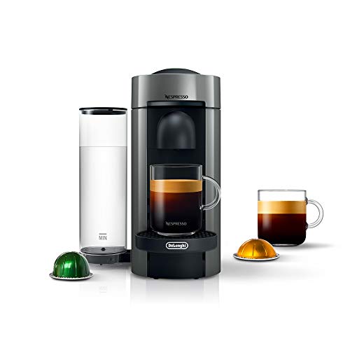 Nespresso Vertuo Plus Coffee and Espresso Maker by De'Longhi, Grey with Aeroccino Milk Frother