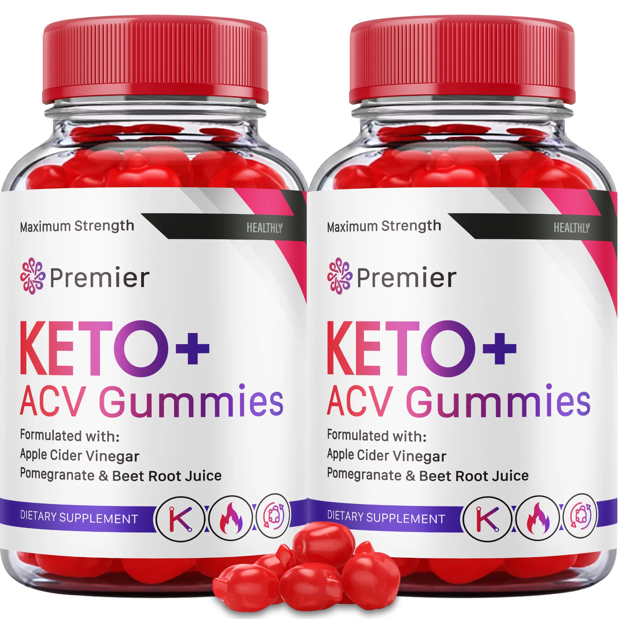 (2 Pack) Premier Keto Gummies Official Advanced Weight Shark Loss ACV Apple Cider Vinegar (120 Gummies)