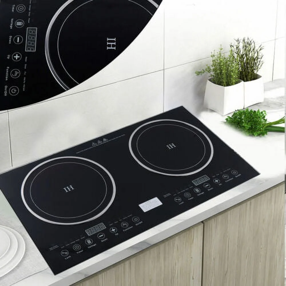Electric Induction Ceramic 2Burner Stove Cooktop Countertop Cooker Touch Control